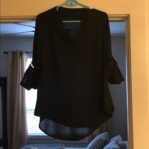 Black Adjustable Sleeve Top